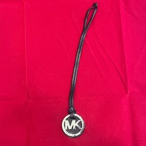 Michael Kors Black Leather Logo Keychain